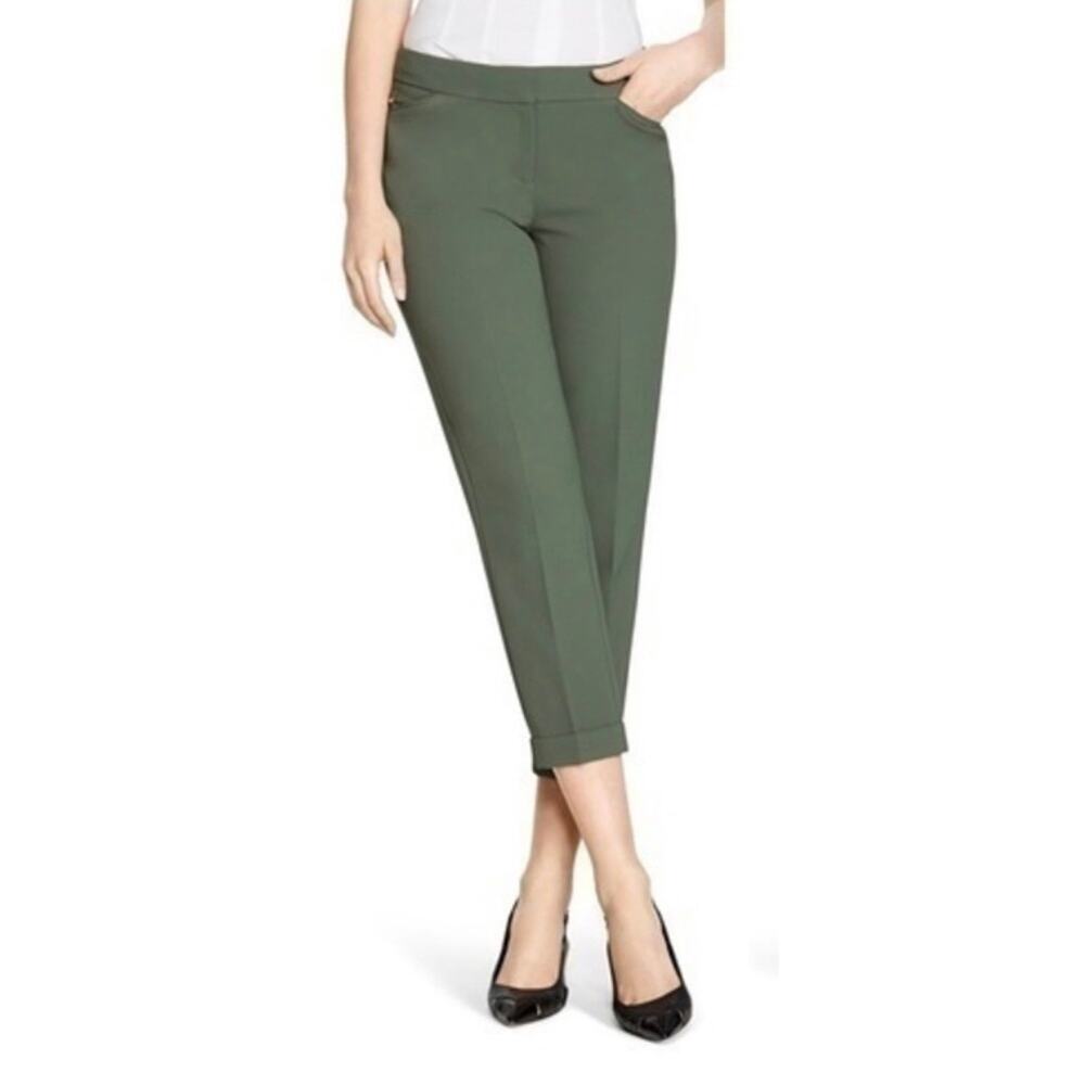 White House Black Market | Olive Green Cuffed Crop Leg Dress Pants